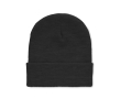 Unisex hat made of soft, elastic RPET with a cuff colour black