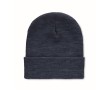Unisex hat made of soft, elastic RPET with a cuff colour blue