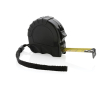 Recycled tape measure with rubber grip, 3 m / 16 mm colour black