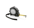 Personalised recycled tape measures with wrist strap, 3 m / 16 mm colour black