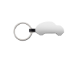 Engraved recycled zinc alloy keyring in car shape colour silver