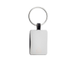 Rectangular keyring in recycled zinc alloy colour silver