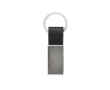 Elegant promotional keyrings in recycled black leather colour black