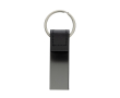 Elegant promotional keyrings in recycled black leather colour black
