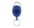 Recycled ABS and zinc keyring with cord and carabiner colour blue