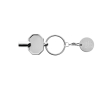 Recycled zinc keyring with radiator key and trolley token colour silver