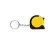 Recycled plastic and steel keyring with 1 m tape measure colour yellow