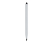 Recycled aluminium pencil with stylus tip and infinite ink colour white