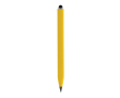 Recycled aluminium pencil with stylus tip and infinite ink colour yellow
