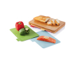 Set of four food-specific chopping boards for business gifts colour brown