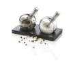 Innovative salt and pepper set with base colour black