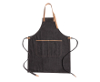 Premium printed apron with brown details, tavern style colour black