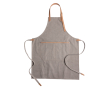 Premium printed apron with brown details, tavern style colour grey