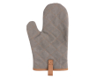 Padded personalised oven mitt with brown stripe colour grey