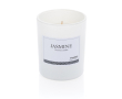 Scented candle in elegant promotional glass colour white