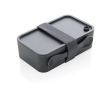 Promotional plastic lunchbox with divider and cutlery, 1.2 L colour graphite