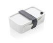 Promotional plastic lunchbox with divider and cutlery, 1.2 L colour white