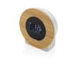 Recycled plastic and bamboo desk clock with LCD display colour wood