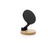 Magnetic phone holder in recycled plastic and bamboo colour black
