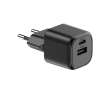 Dual charger in recycled plastic with EU plug, 20 W colour black