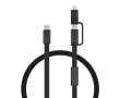 2-in-1 fast charging cable, braided anti-tangle, 60W, 120cm colour black