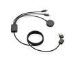 6-in-1 charging cable in recycled materials with watch charging colour grey