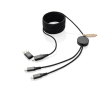 4-in-1 recycled charging cable, 3 metres colour grey