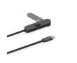 USB-C to USB-C charging cable with adjustable phone stand 65W colour black