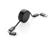 Retractable multi-charging cable, 100 cm, CarPlay compatible colour grey