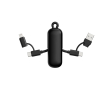 4-in-1 recycled plastic keyring cable with 100W fast charging colour black