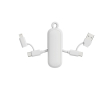 4-in-1 recycled plastic keyring cable with 100W fast charging colour white