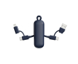 4-in-1 recycled plastic keyring cable with 100W fast charging colour blue