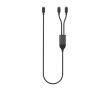 Custom-made charging cable with dual USB-C output, 100W fast charging colour black