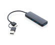 Recycled plastic USB hub for conference giveaways colour black