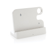 Wireless charging stand in recycled plastic for 3 devices colour white