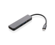 Recycled aluminium hub with multiple ports and HDMI input colour grey
