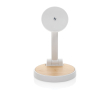 2-in-1 magnetic wireless charger in recycled plastic and bamboo colour white