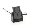 Recycled plastic wireless charger with 3-in-1 charging stand colour black