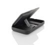 Travel pouch in recycled materials with 3-in-1 charging colour black