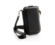 Swiss Peak rigid travel organiser case with neck strap colour black