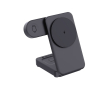 Recycled plastic magnetic wireless charger, 3-in-1, 15W colour black