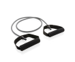 Fitness resistance tube with personalised pouch colour black
