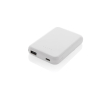 Magnetic wireless power bank in recycled plastic, 5,000 mAh colour white