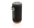 Promotional speaker with waterproof fabric and cork base colour black