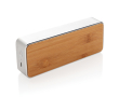 Bluetooth speaker with aluminium, natural bamboo and fabric, with subwoofer colour brown