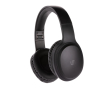Wireless headphones with long battery life and bass button colour black