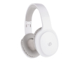 Wireless headphones with long battery life and bass button colour white