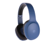 Wireless headphones with long battery life and bass button colour blue