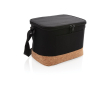 Portable cooler with cork detail for 6 cans colour black