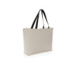 Large cooler bag in recycled canvas with logo, 285 g/m² colour off white